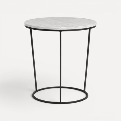 Round Marble Top Side Table - D500mm Living Furniture Beachwood Designs 