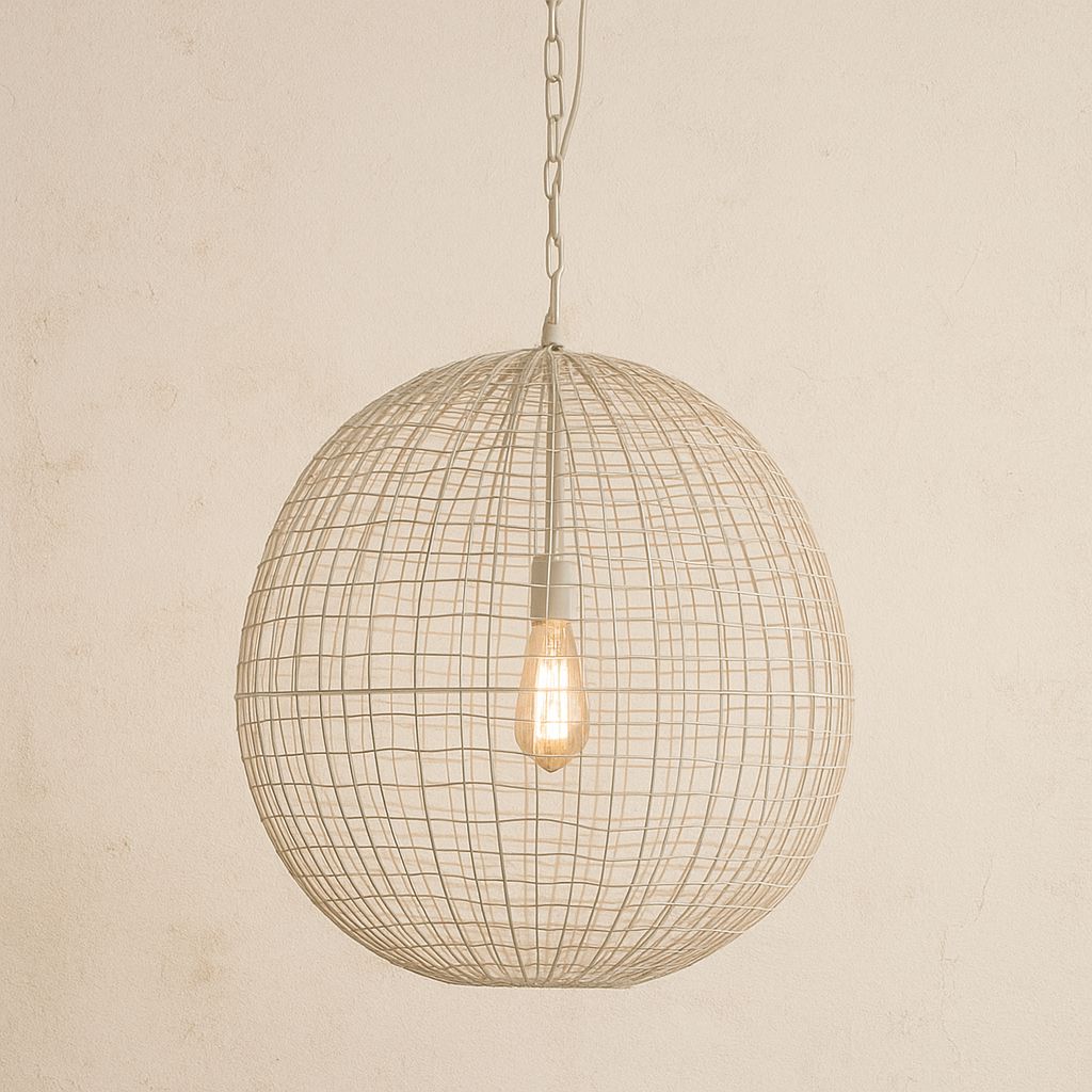 Round Wire Weave Hanging Ball Pendant Light Beachwood Designs 