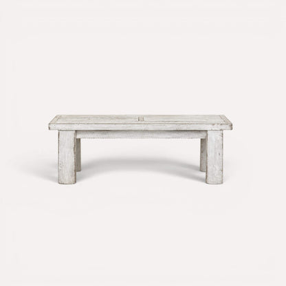 Rustic Outdoor Timber Bench Seat L1100mm Outdoor Furniture Beachwood Designs Outdoor Fence Paling Whitewash (OD-FT-2) 