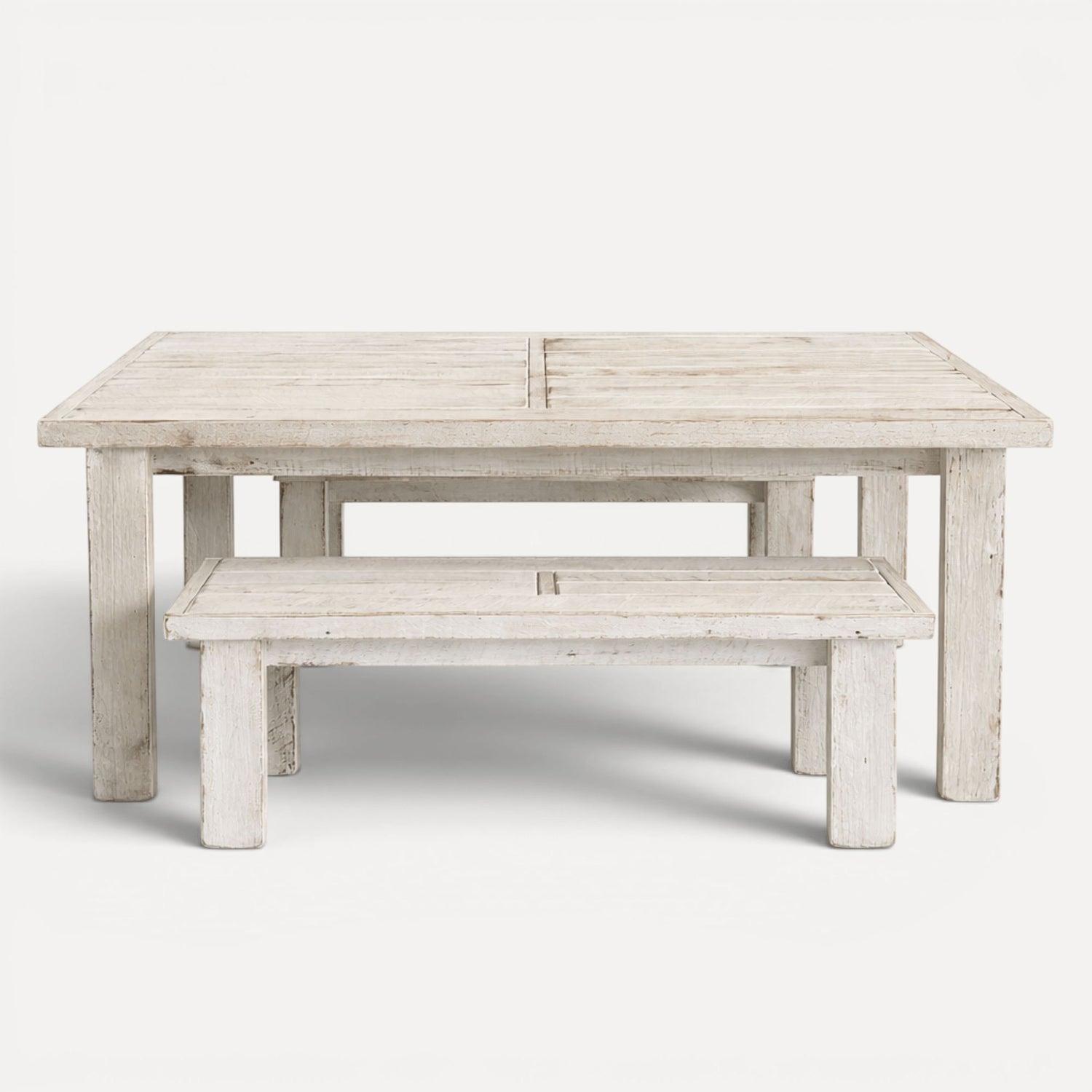 Rustic Outdoor Timber Setting L1800mm Outdoor Furniture Beachwood Designs Outdoor Fence Paling Whitewash (OD-FT-2) 