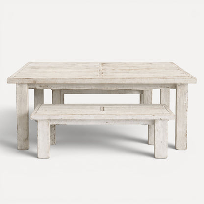 Rustic Outdoor Timber Setting L1800mm Outdoor Furniture Beachwood Designs Outdoor Fence Paling Whitewash (OD-FT-2) 