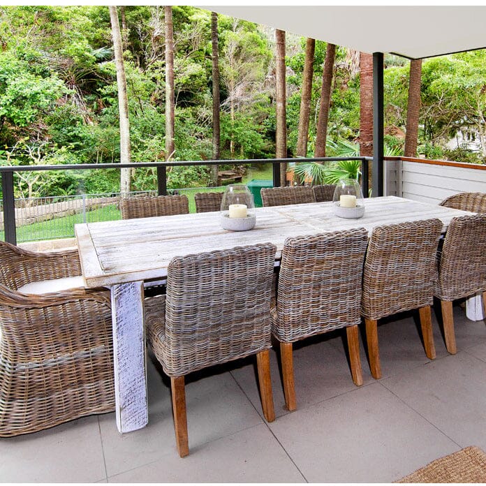 Rustic Outdoor Timber Table L1800mm - Whitewash Outdoor Furniture Beachwood Designs 