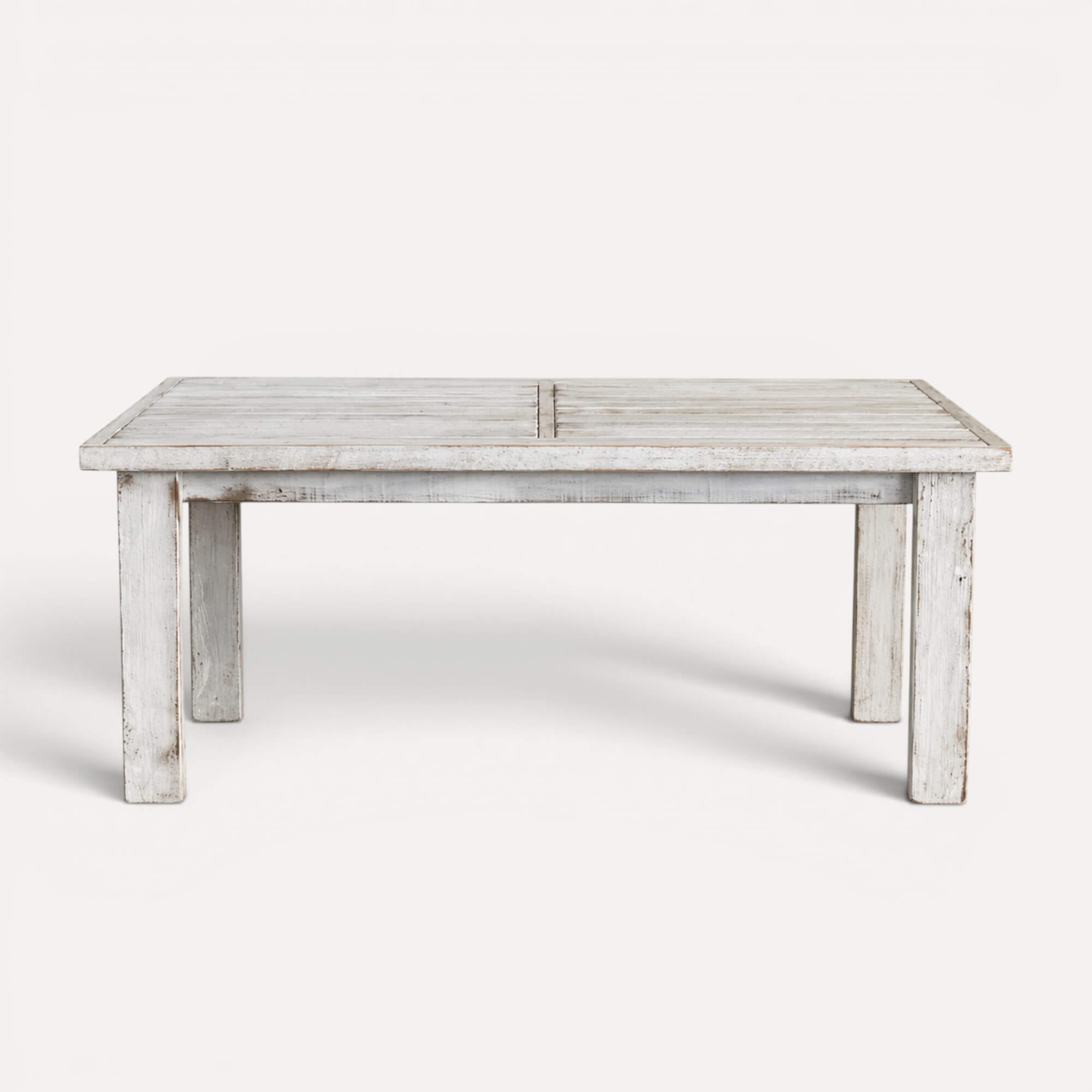 Rustic Outdoor Timber Table L1800mm - Whitewash Outdoor Furniture Beachwood Designs Outdoor Fence Paling Whitewash (OD-FT-2) 