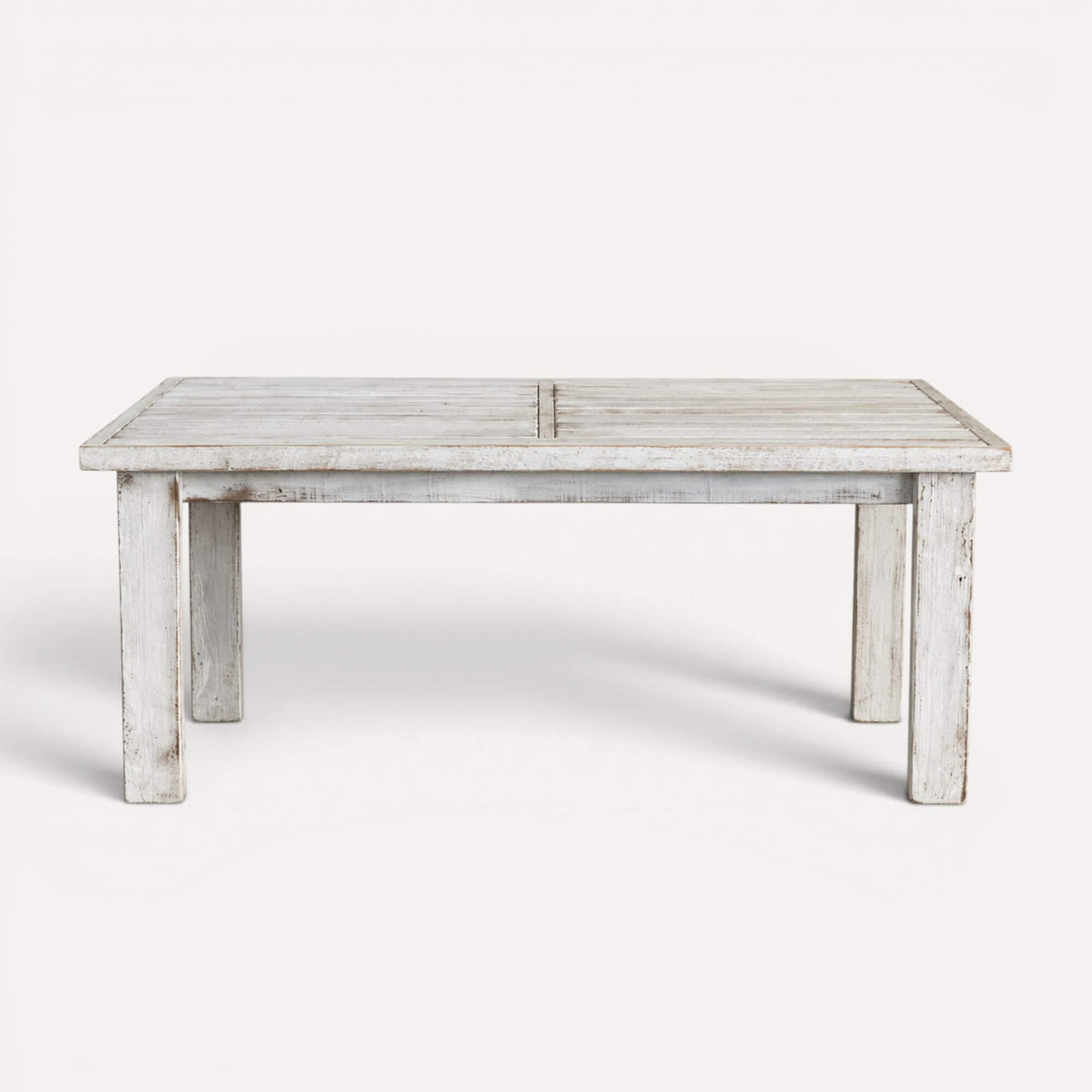 Rustic Outdoor Timber Table L1800mm - Whitewash Outdoor Furniture Beachwood Designs Outdoor Fence Paling Whitewash (OD-FT-2) 