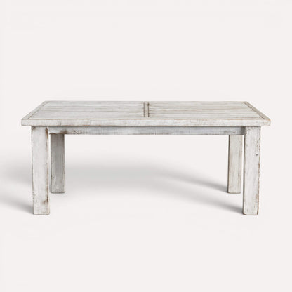 Rustic Outdoor Timber Table L1800mm - Whitewash Outdoor Furniture Beachwood Designs Outdoor Fence Paling Whitewash (OD-FT-2) 