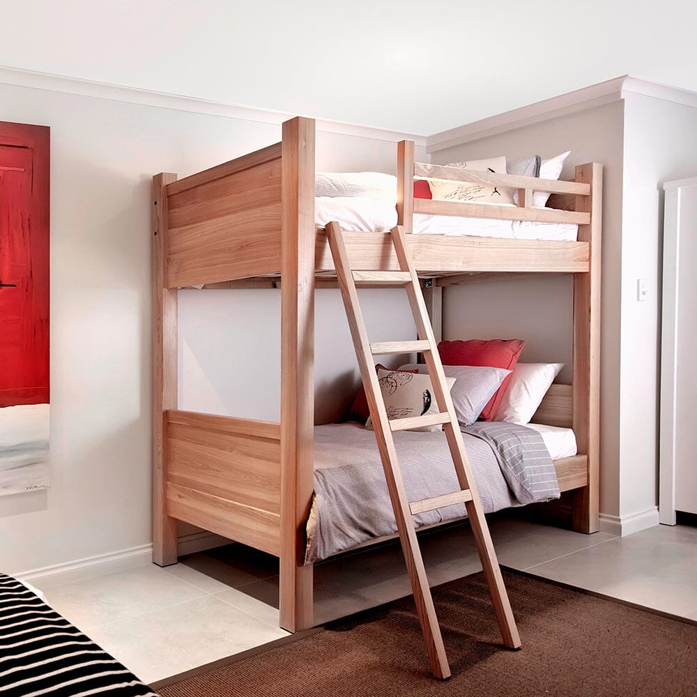 Single Bunk Beds - Removable Ladder Bedroom Furniture Beachwood Designs Limed Ash 