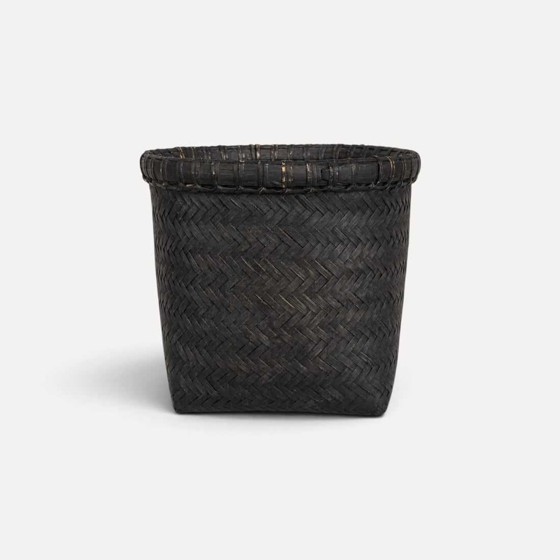 Small Dark Rattan Basket Homewares Beachwood Designs