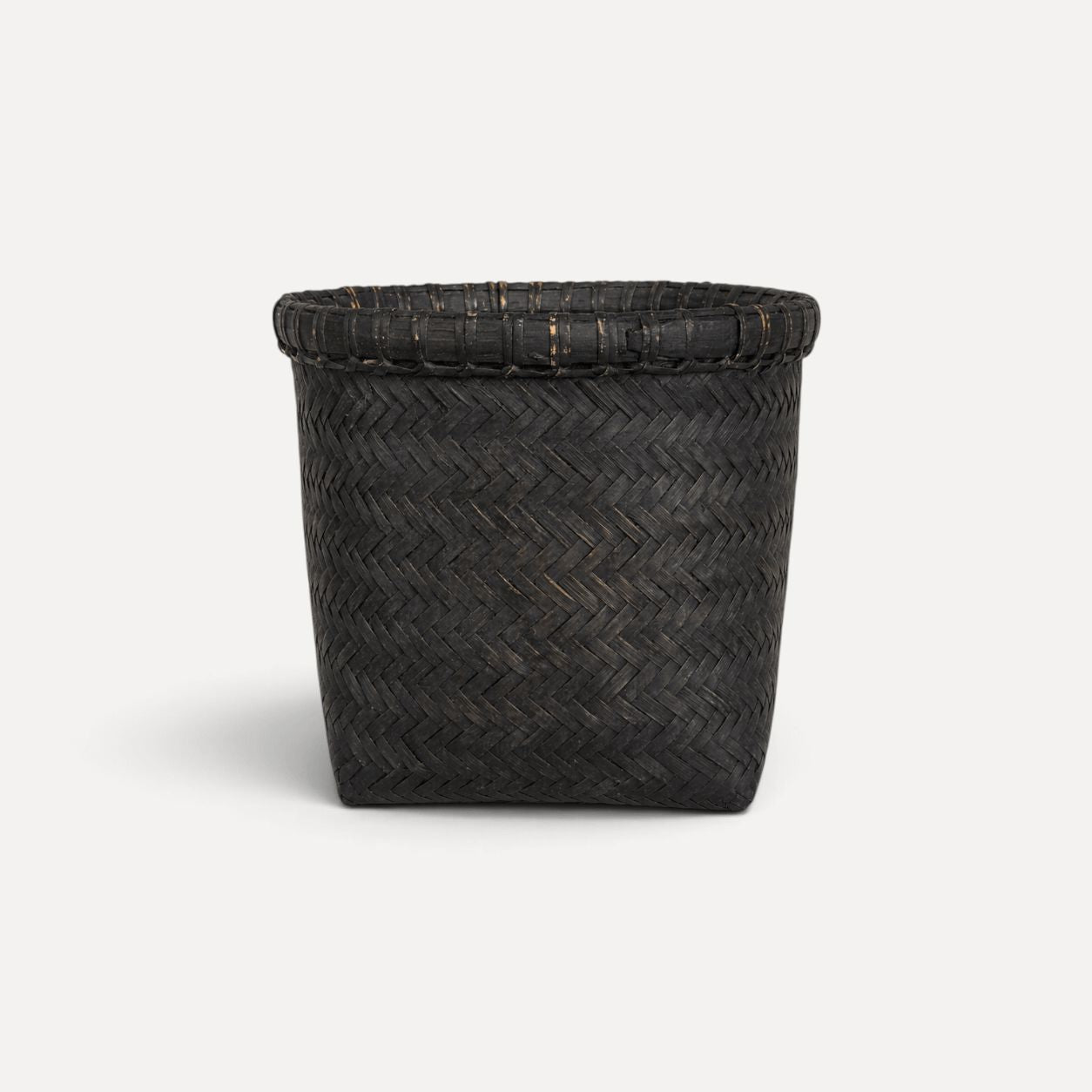 Small Dark Rattan Basket Homewares Beachwood Designs 