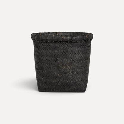 Small Dark Rattan Basket Homewares Beachwood Designs 