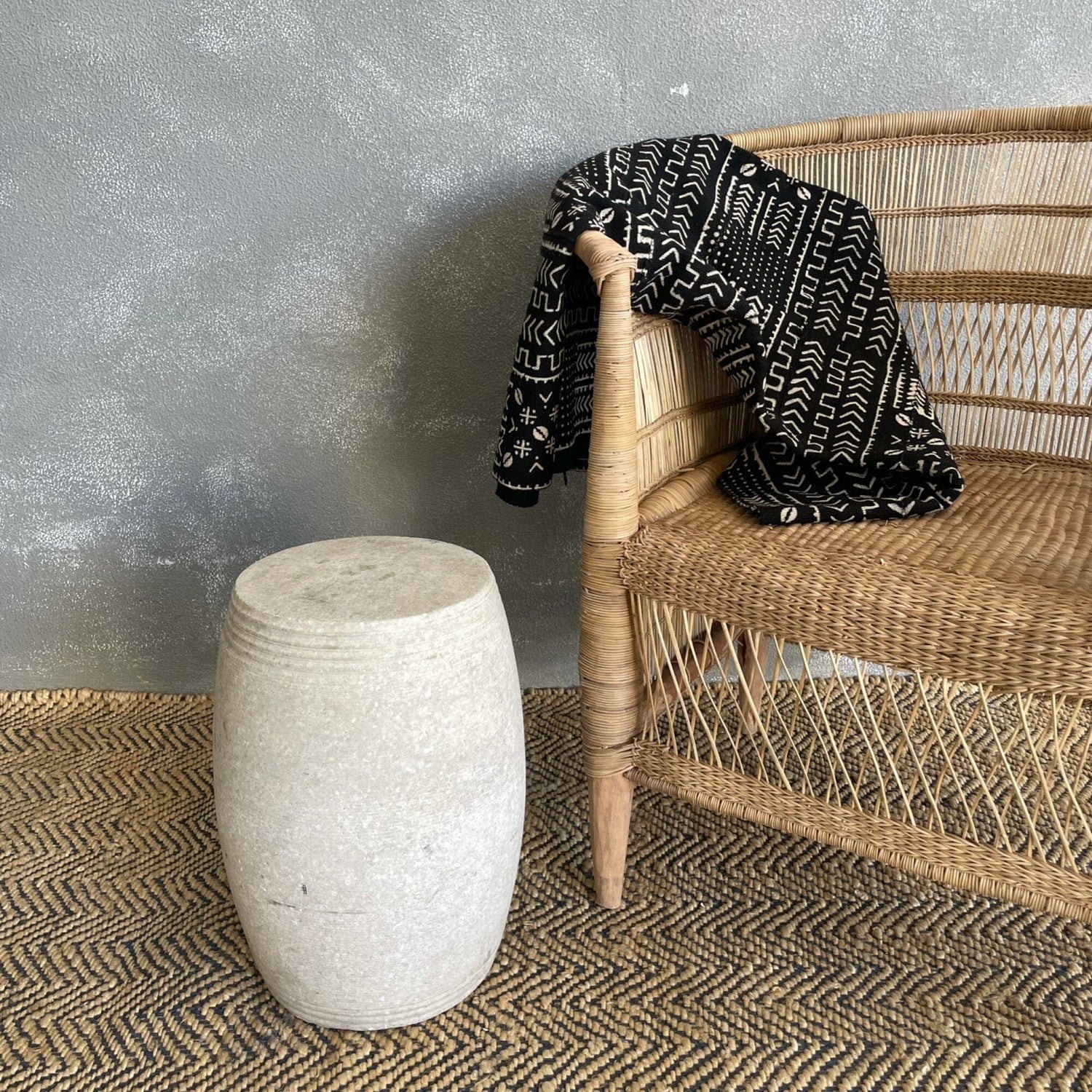 Solid Stone Stool Living Furniture Beachwood Designs
