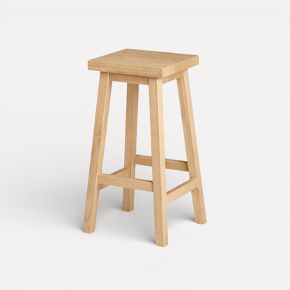 Square Bar Stool - Limed Ash