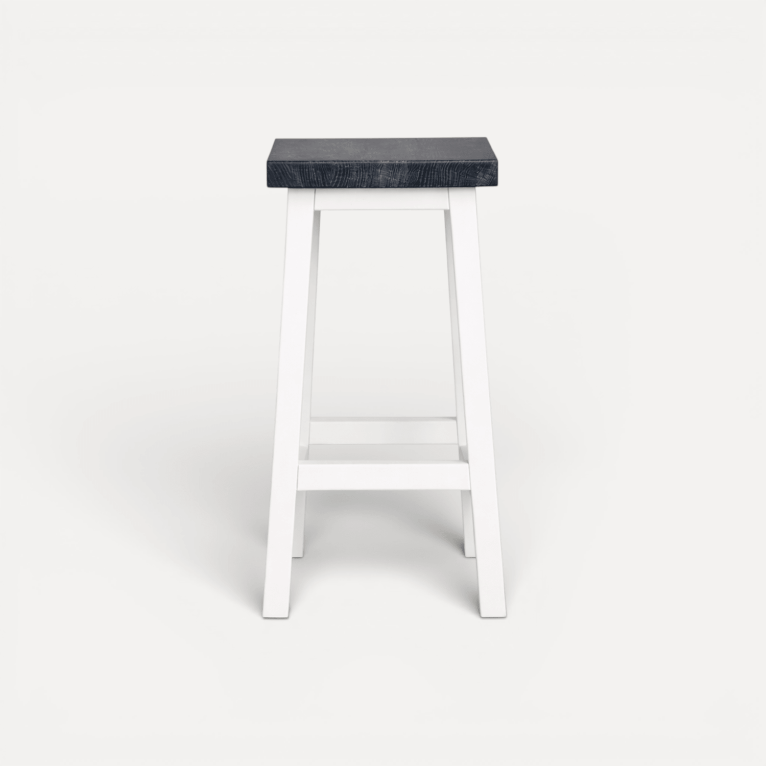 Square Bar Stool - White &amp; Grey Limed