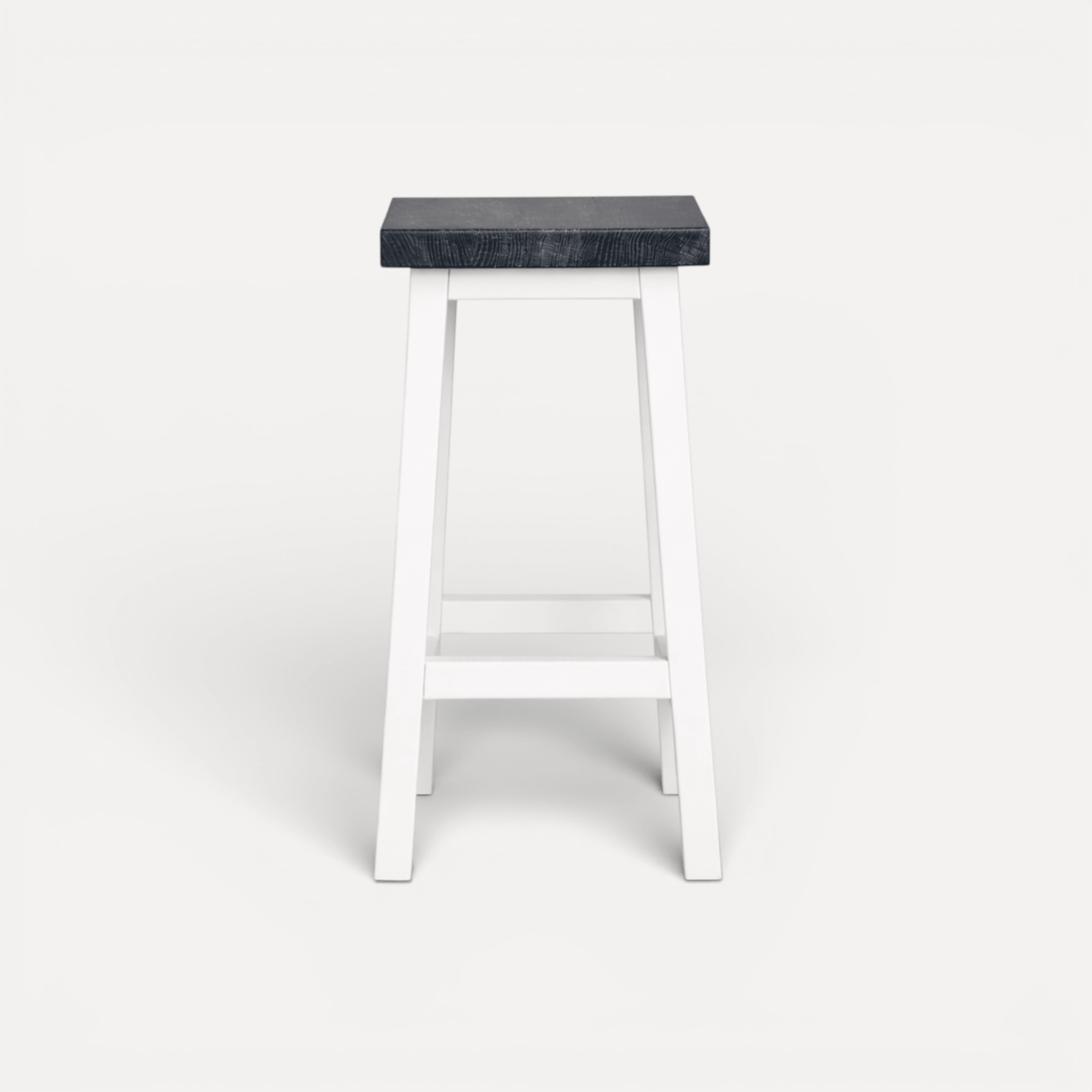Square Bar Stool - White &amp; Grey Limed