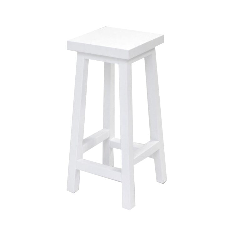 Square Bar Stool - White Dining Furniture Beachwood Designs 