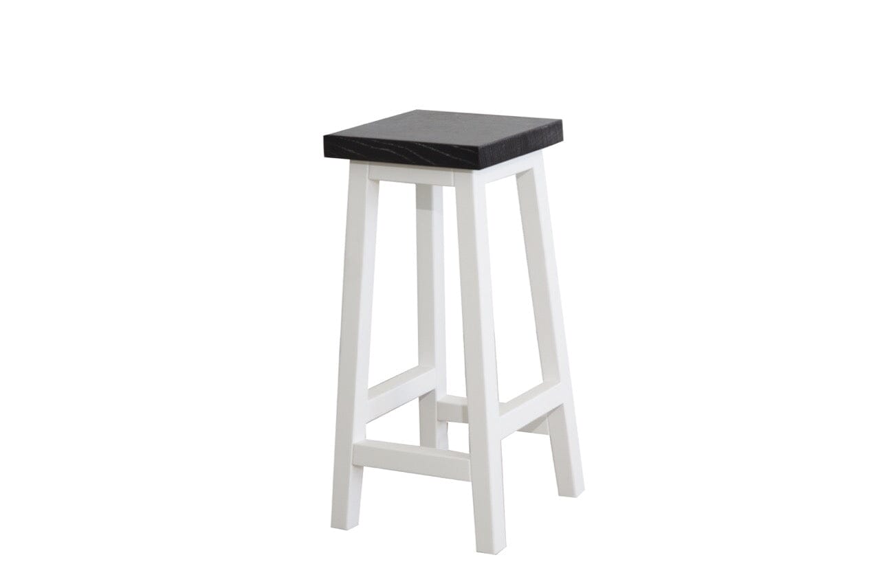 Square Bar Stool - White &amp; Grey Limed Dining Furniture Beachwood Designs 