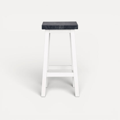 Square Bar Stool - White &amp; Grey Limed Dining Furniture Beachwood Designs 