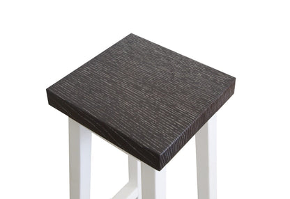 Square Bar Stool - White &amp; Grey Limed Dining Furniture Beachwood Designs