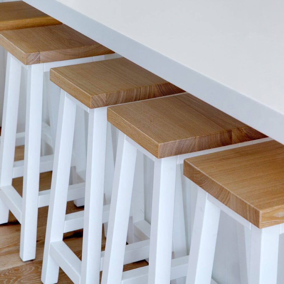 Square Bar Stool - White &amp; Grey Limed Dining Furniture Beachwood Designs Avalon 