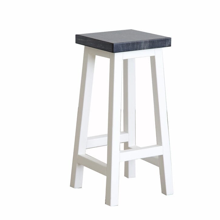 Square Bar Stool - White &amp; Grey Limed Dining Furniture Beachwood Designs 