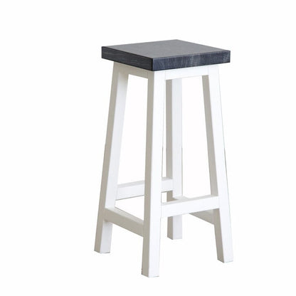 Square Bar Stool - White &amp; Grey Limed Dining Furniture Beachwood Designs