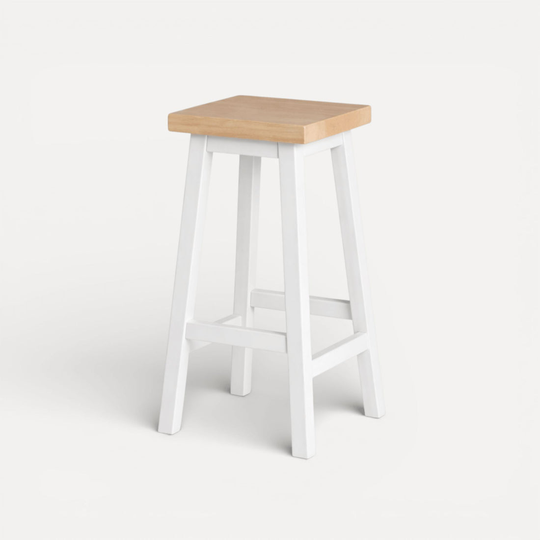 Square Bar Stool - White &amp; Limed Ash Dining Furniture Beachwood Designs 
