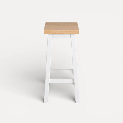 Square Bar Stool - White &amp; Limed Ash Dining Furniture Beachwood Designs 