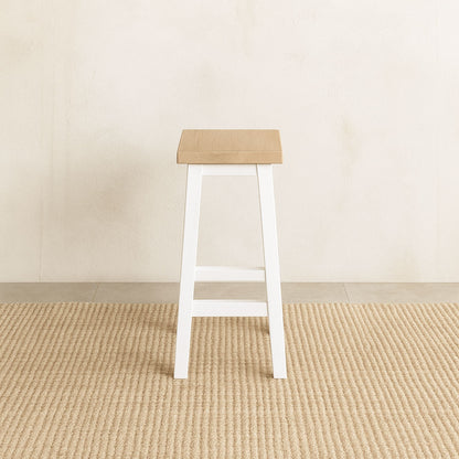 Square Bar Stool - White &amp; Limed Ash Dining Furniture Beachwood Designs 