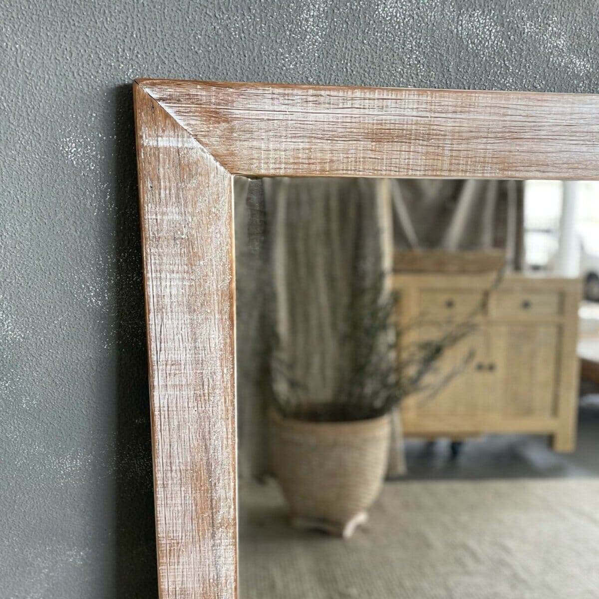 Beachwood Designs-Square Reclaimed Hardwood Mirror - Limed