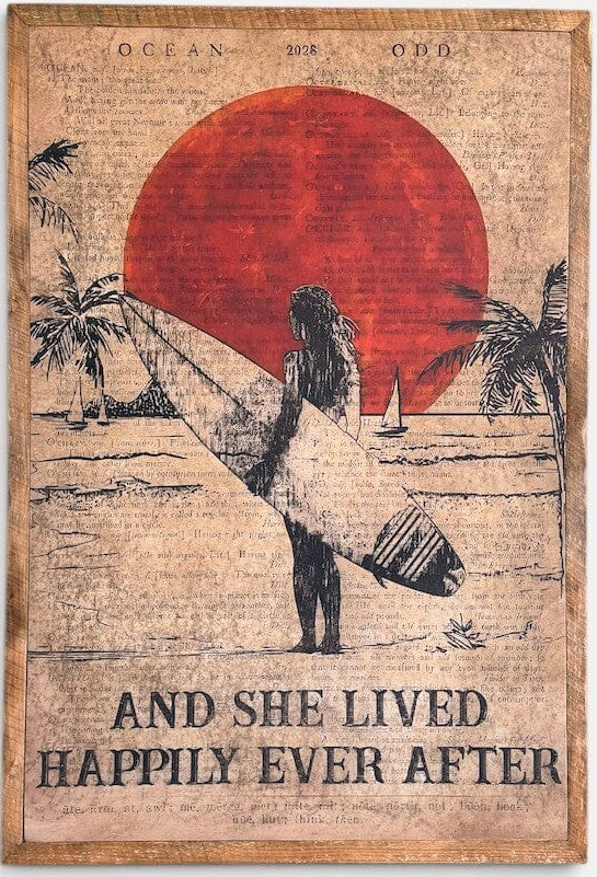 Surfer Girl (Small) - Framed Beachwood Designs