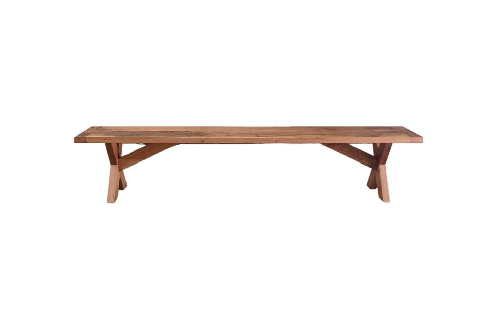 The Custom Cross Base Bench Dining Furniture Beachwood Designs