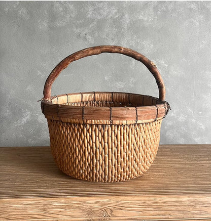 Vintage Chinese Woven Willow Basket Homewares Beachwood Designs 