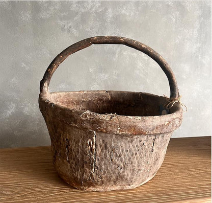 Vintage Chinese Woven Willow Basket Homewares Beachwood Designs 