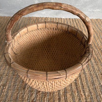 Vintage Chinese Woven Willow Basket Homewares Beachwood Designs
