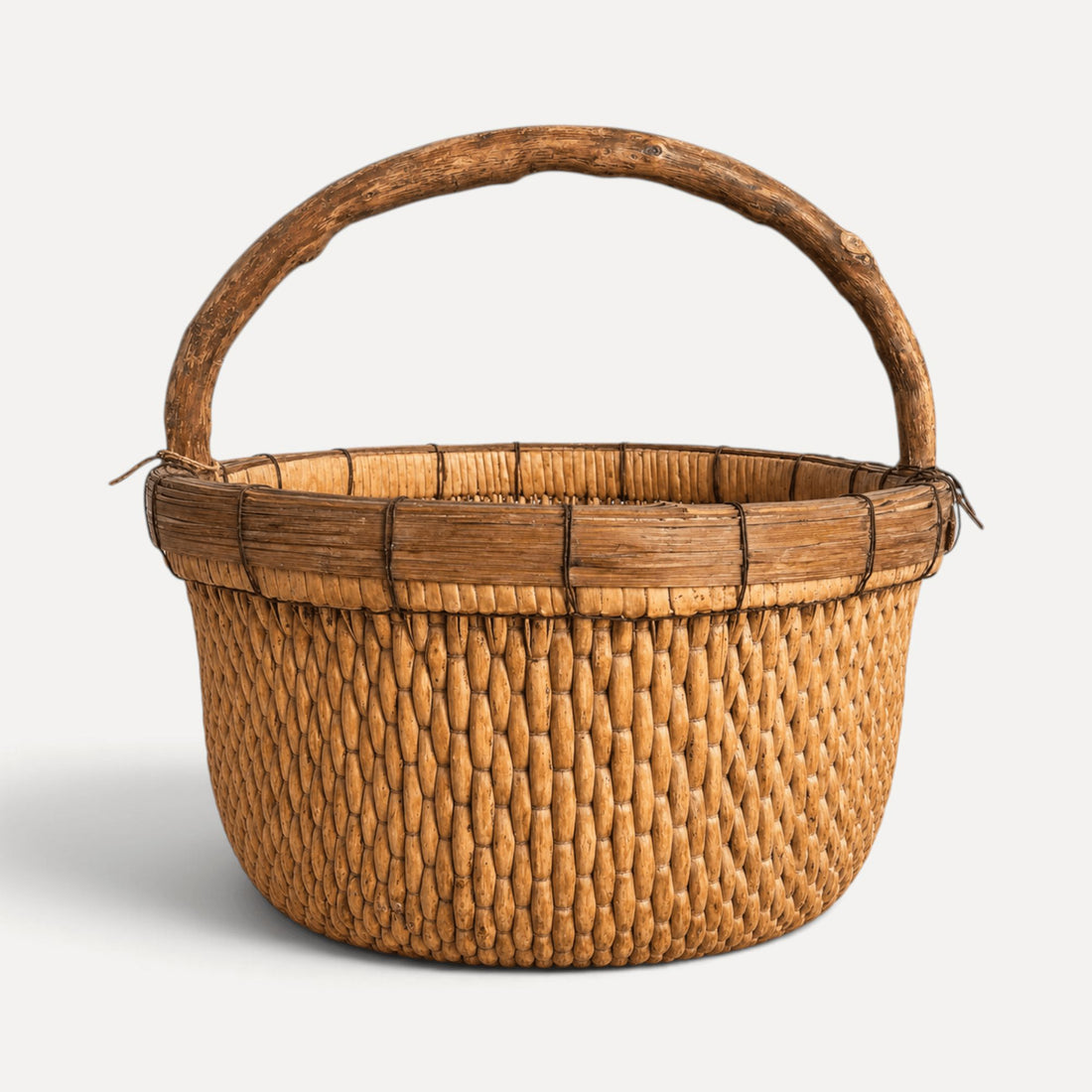 Vintage Chinese Woven Willow Basket Homewares Beachwood Designs 