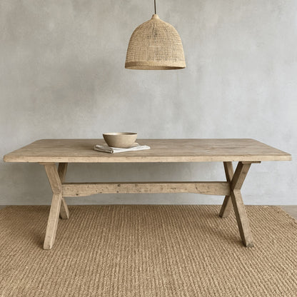 X-Base Reclaimed Pine Dining Table Dining Furniture Beachwood Designs Natural 